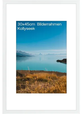 Image de Cadre photo 30x45 cm, en MDF, avec vitre en acrylique, de couleur blanche, pour accrocher ou poser