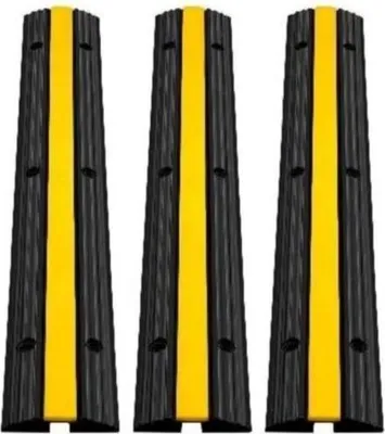 Immagine prodotto di Traversina per cavi - Ponte per cavi - 1 canale - 4 pezzi - 100 cm - Nero/giallo