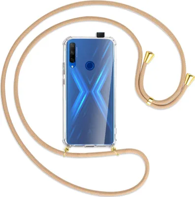 Produktbild von Handykette Backcover-Schutzhülle mit Band (Metall goldfarben) für Honor 9X / 9X Premium - beige