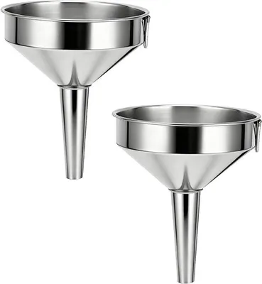 Produktbild von Trichter aus Edelstahl - Großer Küchen-Trichter - Trichter mit Sieb - Kleiner Trichter - Trichter für Öl/Wein - 11 cm x 2 cm - Küchenhelfer