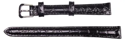 Produktbild von Uhrenband aus Leder in Lackschwarz 12 mm