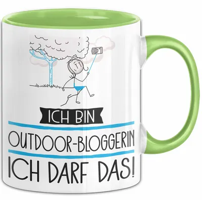 Produktbild von Geschenk für Outdoor-Bloggerin Tasse Lustige Geschenkidee Geburtstag Ich Bin Outdoor-Bloggerin Ich Darf Das (Grün)