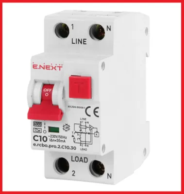Image de Interrupteur FI/LS RCBO C 10A 30mA Disjoncteur différentiel type A