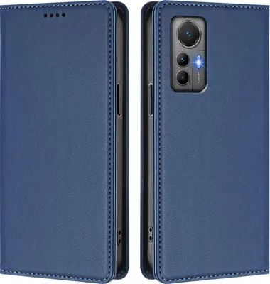 Immagine prodotto di Custodia in pelle per Xiaomi 12 Lite, flip case magnetico in Finto cuoio con supporto Blu scuro