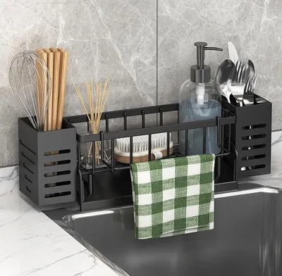 Obrázek produktu pro Omgoods – Multifunkční organizér na nádobí do kuchyně, černý