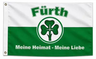 Produktbild von Flagge Fürth meine Heimat 90 x 150cm, Stoffgewicht ca. 100 g/m² -Fahne- Hissfahne- Hissflagge - Sturmflagge -zum hissen - keine billige Chinaqualität!