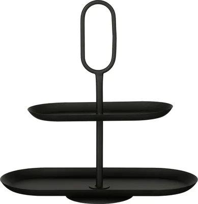 Produktbild von Mica Decorations Rama Etagere 2-stöckig - L38 x B17 x H37 cm - Metall - Schwarz