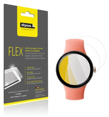 Obrázok produktu pre 2 ochranné fólie pre hodinky Google Pixel Watch 5 s 41 mm, 100% pokrytie displeja, značka dipos Flex