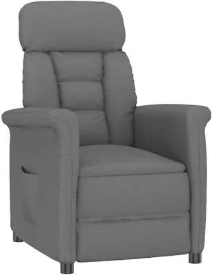 Obrázok produktu pre Moderné, tmavosivé relaxačné kreslo z odolnej látky, rozmer 70,5 x 96,5 x 95 cm, s nastaviteľnou sklápateľnou funkciou a ergonomickým polstrováním pre optimálne pohodlie, jednoduché
