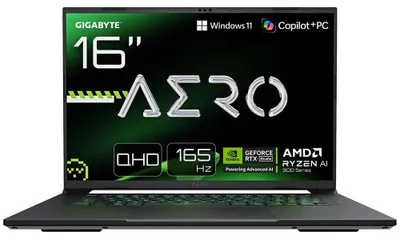 Zdjęcie produktu dla GIGABYTE Gigabyte AERO X16 1WH-93EEC64DH | 16 " | AMD Ryzen Al 7 | 350 | 32 GB | DDR5 | Solid-state drive capacity 1000 GB | NVIDIA GeForce RTX 5070 | GDDR7 | 8 GB | Windows 11 Home | 802.11ax | Bluetooth version 5.2 | Keyboard language US internati