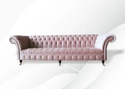 Produktbild von Chesterfield 4 Sitzer Altrosa Wohnzimmer Design Sofa Klassische Möbel Stoff Neu