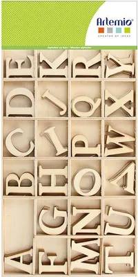 Produktbild von Alphabet Großbuchstaben aus Holz 3 x 0,2 cm - 130 Stück