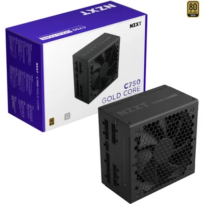 Produktbild von NZXT C750 Gold Core, 750 W, 100 - 240 V, 50/60 Hz, 10 - 5 A, Aktiv, 120 W
