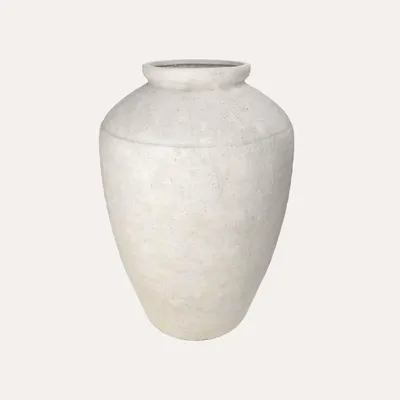 Immagine prodotto di KEYHOMESTORE | Anfora Bianca Finitura Grezza Alta 50 cm