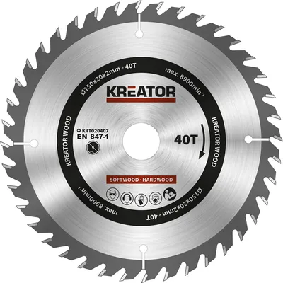 Produktbild von Kreator 150x20x2.0 Mm 40t Kreissägeblatt Für Holz Silber Silber One Size