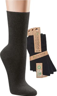 Produktbild von 6 Paar schwarze Socken mit 78% Biobaumwolle und rececelten PET Flaschen 43/46schwarz