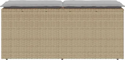 Produktbild von vidaXL Gartenbank mit Kissen Beige 110x40x44 cm Poly Rattan