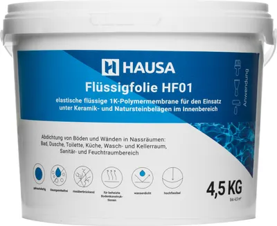Produktbild von HAUSA Flüssigfolie Dichtfolie für Bad Dusche Küche 4,5kg bis 4,5m2 Badabdichtung