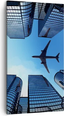 Produktbild von Bild auf Leinwand - Leinwandbild - Himmel Stadt Agglomeration Wolkenkratzer - 45x80cm - Wand Bild - Wanddeko - Leinwanddruck - Bilder - Kunstdruck - Leinwand bilder - Wandkunst - PA45x80-2556