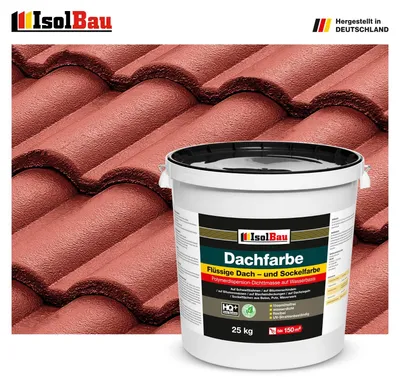 Produktbild von Isolbau Dachfarbe Rustikalrot 25 kg Sockelfarbe Fassadenfarbe Dachbeschichtung RAL Farbe