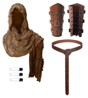 Imagen del producto de Conjunto de accesorios medievales para caballero, de 3 piezas