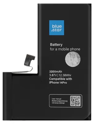 Immagine prodotto di Blue Star, batteria di ricambio per Apple iPhone 14 Pro capacità 3200mAh, nero