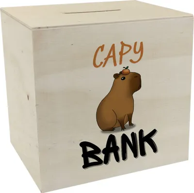 Produktbild von Capy Bank Spardose aus Holz mit witzigem Capybara