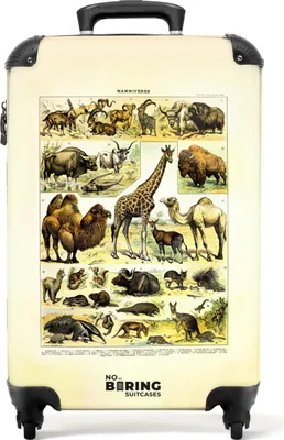 Produktbild von NoBoringSuitcases.com® Kufry Příruční kufr na kolečkách Malý cestovní kufr na 4 kolečkách - Ilustrace - Zvířata - Savannah - Příroda - Umění - Vintage - Příruční velikost < 55x40x23 cm a 55x40x20 cm - Foto kufr - Příruční kufr - Palubní zavazadlo Příruční kufr 55x35x20 cm, 36L,