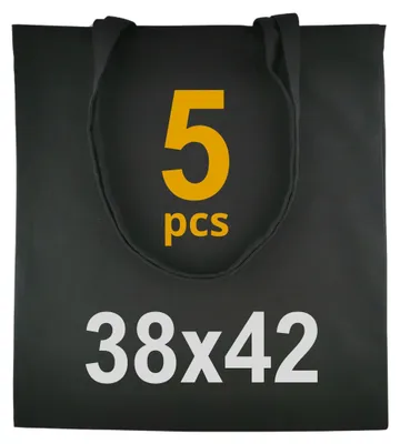 Zdjęcie produktu dla IDEA HOME - 5 sztuk, torby bawełniane, 38x42 cm, 220 g - duże torby jutowe - torby materiałowe