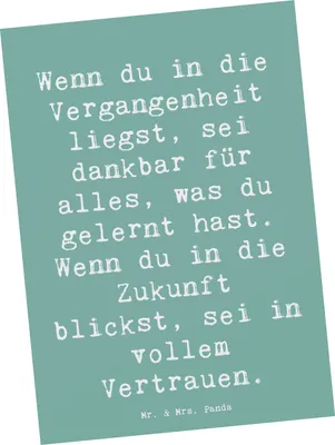 Produktbild von Mr. & Mrs. Panda Postkarte Spruch Freude und Vertrauen - Meeresbrise - Geschenk, Stimmungen, weisheit, positive Energie, bildkarte, Ansichtskarten, Zufriedenheit, Gefühl