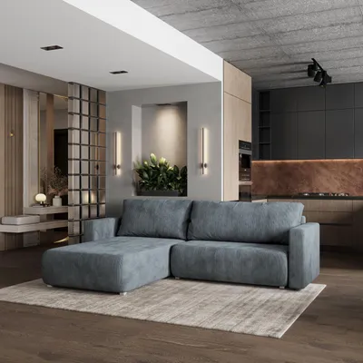 Produktbild von Masseno Ecksofa TURIN P mit Schlaffunktion L-Form, Sofa mit Bettkasten, Wohnzimmersofa, Couch, Soffa, Bettsofa, Couchgarnitur- Grau, POSO 60