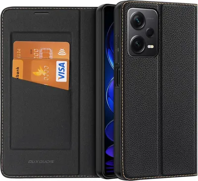 Produktbild von Skin X2 Hülle kompatibel mit Xiaomi Redmi Note 12 4G Flip Cover Wallet Stand schwarz