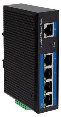 Zdjęcie produktu dla LogiLink Professional NS200 – przemysłowy przełącznik Fast Ethernet firmy LogiLink, 5-portowy, niezarządzalny