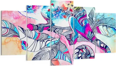 Produktbild von Bild auf Leinwand - Leinwandbild - Chamäleon Tierwelt Zweig - 160x85cm - Wand Bild - Wanddeko - Leinwanddruck - Bilder - Kunstdruck - Wanddekoration - Leinwand bilder - Wandkunst - EA160x85-3074