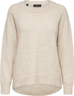 Produktbild von SELECTED FEMME Damen SELECTED Feinstrick Wollpullover Rundhals Strickpullover SLFLULU Größe: L