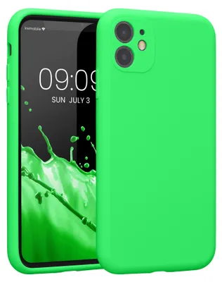 Produktbild von kwmobile Hülle kompatibel mit Apple iPhone 11 - Hülle Silikon gummiert - Handyhülle - Handy Case in Neon Grün