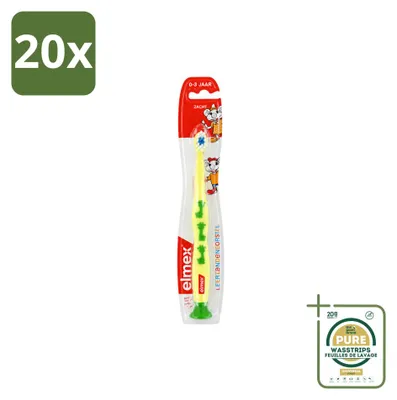 Imagen del producto de 20 cepillos de dientes para niños Elmex, suaves para edades de 0 a 3 años, paquete de suministro - 20 unidades