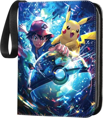Produktbild von Pokémon Sammelkarten Album, Karten Sammelalbum, 50 Seiten 400 Sammelalbum Karten Kapazität, Mit Reißverschluss Sammelalbum, Tragbarer Wasserdichter