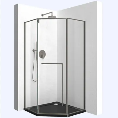 Produktbild von Mai & Mai Fünfeckdusche 90x90 cm mit Drehtür Duschkabine Eckdusche 8mm ESG-Sicherheitsglas Nano-Beschichtung Duschabtrennung Ravenna68K-Plus