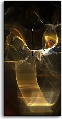 Produktbild von Küche Wohnzimmer Wand Leinwand Uhr 30x60 digitales fraktales Kunst - schwarze Hände