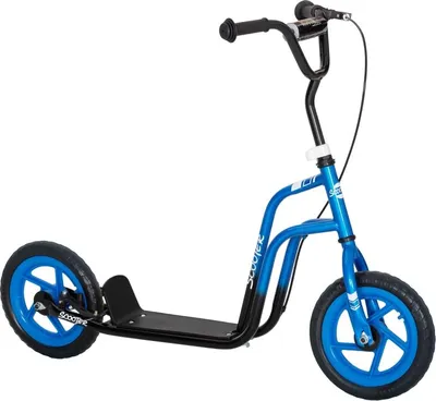Image de Trottinette Fortuna Lai pour enfants avec guidon réglable, grandes roues, béquille, frein à main, pour les enfants âgés de 5 à 12 ans, bleue