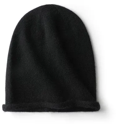 Produktbild von Schwarze weiche Wollmütze für Damen, warme gebreidene Wollmütze für Damen, weiche atmungsaktive Wintermütze für Damen, dicke Wollmütze für Damen