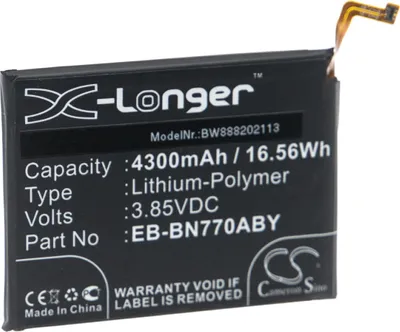 Produktbild von vhbw Akku Ersatz für Samsung EB-BN770ABY für Handy Smartphone Telefon (4300 mAh, 3,85 V, Li-Polymer)
