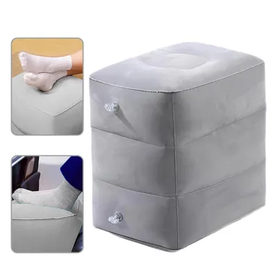 Produktbild von Aufblasbare Fußstütze, Aufblasbares Fußstützkissen, Reise Fußkissen, Höhenverstellbares, ergonomisch, für Zug, Busse, Zuhause, Büro und jede Reise