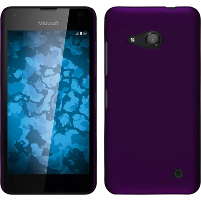 Produktbild von PhoneNatic Case kompatibel mit Microsoft Lumia 550 - Hülle lila gummiert Hard-case + 2 Schutzfolien