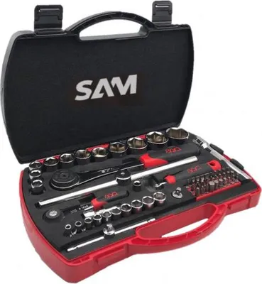 Image de Coffret douilles et accessoires 1/4' 1/2' - SAM OUTILLAGE - 75-SHR60