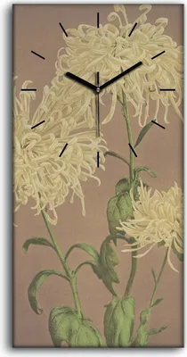 Produktbild von Dekor Leinwand Uhr Wandbilder Geräuschlos 30x60 Malerei Asiatische Blumen - schwarze Hände