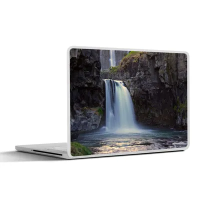 Produktbild von MuchoWow® Laptop Aufkleber Sticker Cover Wasserfall - Wasser - Felsen 30x21 cm - Sticker für Laptop - Selbstklebend