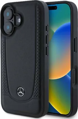 Zdjęcie produktu dla Etui Mercedes Leather Urban do iPhone 16 czarny