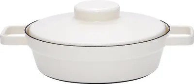 Produktbild von Riess Aromapot Emaille Pfanne mit Deckel 24 cm Pure White